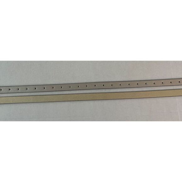 MICHAEL KORS BELT SET (2) METALLIC GOLD & Silver SKINNY MK LOGO Round BUCKLE - Picture 8 of 10